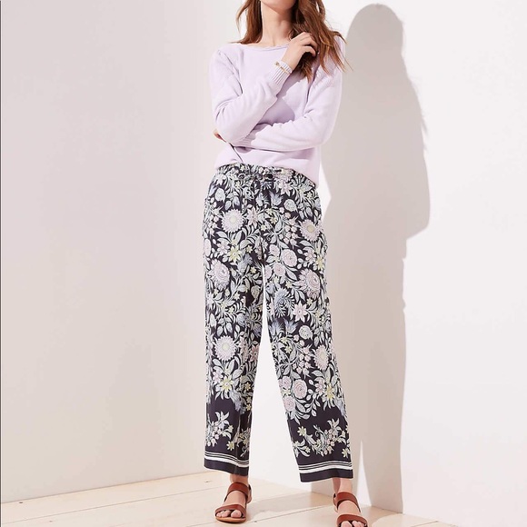 LOFT Pants - LOFT Floral Drawstring Pants NWT